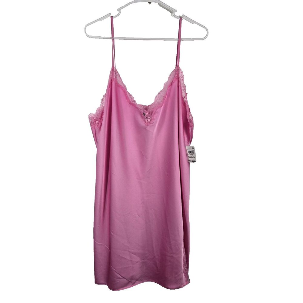 INC Intimates Women's Size XL Juicy Pink Chemise Lace‎ NWT
